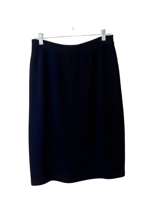 St. John Dresses & Skirts - St. John Basics Womens Size 8 Skirt Navy Blue Knit Pencil Skirt Elastic Waist